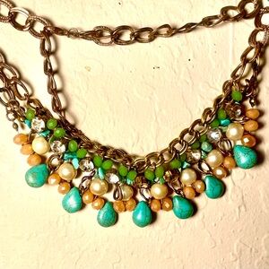 Beautiful Vintage Multi-Stone Copper Necklace